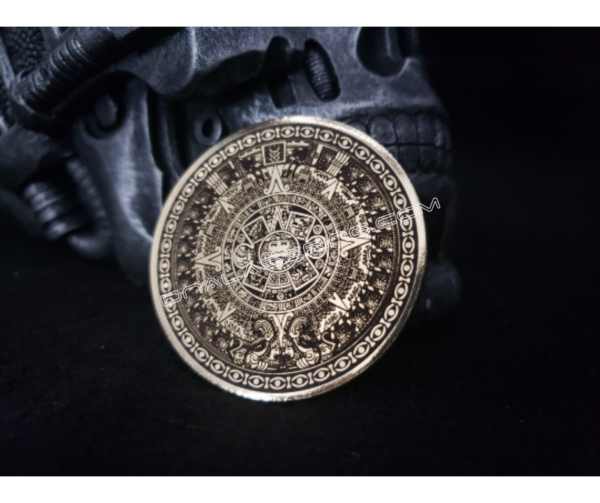 Aztec Calendar - Brass Coin