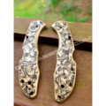 Spyderco Delica - Antique Stonewash Brass Scales - Deep Engraved Leaf Scroll Design - Flytanium Gear - Optional Knife Install - Image 2