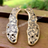 Spyderco Delica - Antique Stonewash Brass Scales - Deep Engraved Leaf Scroll Design - Flytanium Gear - Optional Knife Install