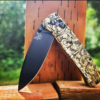 Benchmade Bugout - Detailed Leaf Scroll - Deep Laser Engraved Brass Knife Scales - EDC Gear *Scales Only*