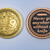Gibbs Rule #9 - Michael Brunk Collab - Laser Engraved Brass or Copper Coin - Polished and Aged Finish