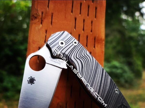 Spyderco PM2 - Beskar Ingot - Deep Laser Engraved -  PM2 Titanium Knife Scales - EDC Gear - Knife & Hardware Optional