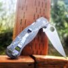 Seigaiha Pattern - Spyderco PM2 TI - Fiber Laser Deep Engraved - PM2 Titanium Knife Scales - EDC Gear - Knife & Hardware Optional