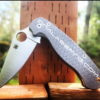 Seigaiha Pattern - Spyderco PM2 TI - Fiber Laser Deep Engraved - PM2 Titanium Knife Scales - EDC Gear - Knife & Hardware Optional
