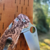 Spyderco PM2 - Kraken VS Pirate Ship Design - Deep Laser Engraved Copper Knife Scales - EDC Gear - Hardware & Knife Install Options