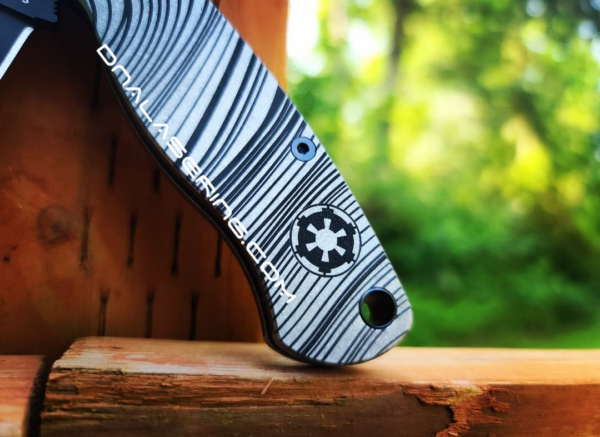 Spyderco PM2 - Beskar Ingot - Deep Laser Engraved -  PM2 Titanium Knife Scales - EDC Gear - Knife & Hardware Optional