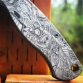 Spyderco PM2 - Japanese Warrior - Samurai - Fiber Laser Deep Engraved - PM2 Titanium Knife Scales - EDC Gear - Knife & Hardware Optional - Image 3