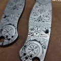 Spyderco PM2 TI - Nordic Runes - Deep Engraved Titanium Knife Scales - Paramilitary 2 - EDC Gear - Knife & Hardware Optional - Image 5