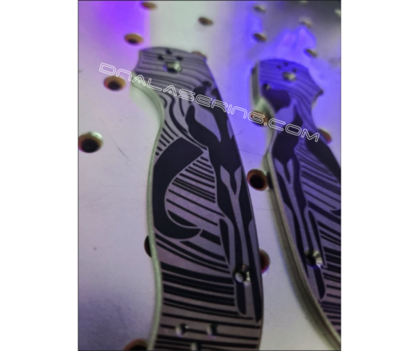 Spyderco PM3 - Mandalorian Mythosaur - Beskar Ingot  - Fiber Laser Deep Engraved - Titanium Knife Scales - EDC Gear - Hardware & Knife Install Options