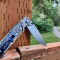 Ruike P801 - Celtic Cross - Fiber Laser Deep Engraved - EDC Knife - NIB - Image 2