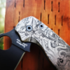 Spyderco PM2 TI - Kraken VS Pirate Ship Design - Fiber Laser Deep Engraved - PM2 Titanium Knife Scales - EDC Gear - Knife & Hardware Optional