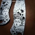 Spyderco PM2 - Yin-Yang - Ancient Samurai & Geisha - Fiber Laser Deep Engraved - PM2 Titanium Knife Scales - EDC Gear - Knife & Hardware Optional - Image 2