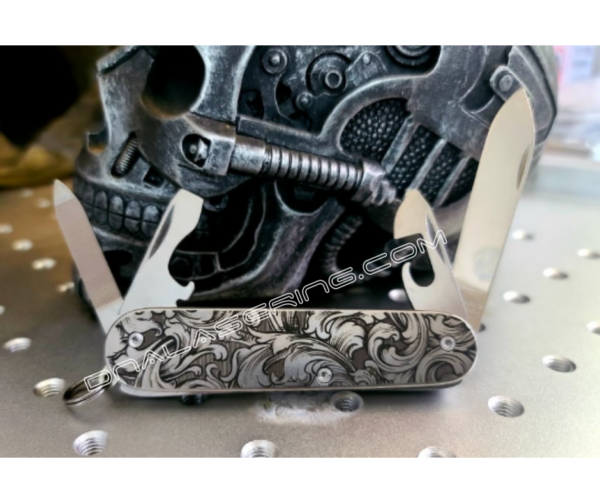 Victorinox Cadet Alox - Titanium Scales - Deep Engraved Leaf Scroll Design - New in box - EDC gear - Scroll Pattern