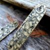 Victorinox Cadet - Antique Stonewash Brass Scales - Deep Engraved Leaf Scroll Design - EDC gear - Scroll Pattern - Scales Only