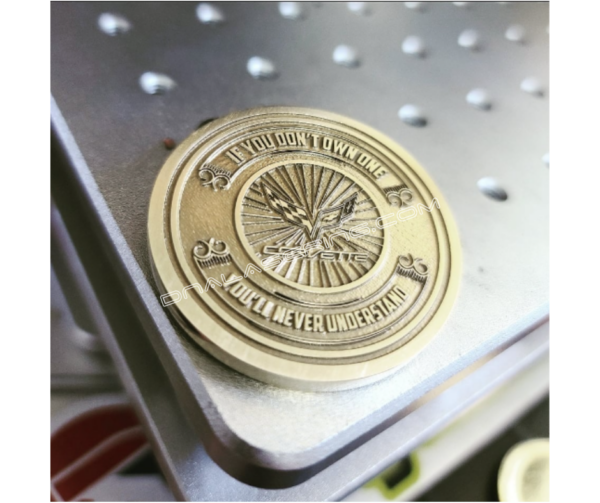 Corvette - Chevrolet - Laser Engraved Brass Coin - Hand Polished Finish