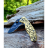 Spyderco Tenacious - Detailed Leaf Scroll - Deep Fiber Laser Engraved Brass Scales - EDC Gear *Scales Only*