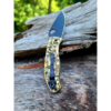 Spyderco Tenacious - Detailed Leaf Scroll - Deep Fiber Laser Engraved Brass Scales - EDC Gear *Scales Only*