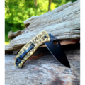 Spyderco Tenacious - Detailed Leaf Scroll - Deep Fiber Laser Engraved Brass Scales - EDC Gear *Scales Only* - Image 2