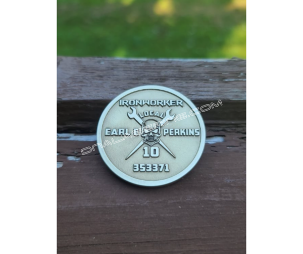 Ironworker - Custom - Laser Engraved Brass Coin - Hand Polished Finish
