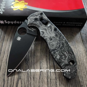 Spyderco Manix 2 - Kraken VS Pirate Ship - Deep Fiber Laser Engraved Titanium Scales – Flytanium Gear - SCALES ONLY