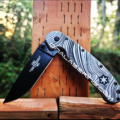 Ontario Rat 1 - Beskar Ingot - Mandalorian - Deep Laser Engraved Titanium Knife Scales - EDC Gear *Knife Install Optional*