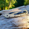 Ontario Rat 1 - Diamond Plate - Relief Engraved Antique Stonewash Brass Scales  - Rat 1 EDC Knife *Install Optional* - Image 6