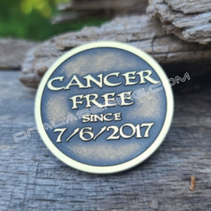 Fuck Cancer - Custom - Laser Engraved Brass Coin - Polished and Aged Finish