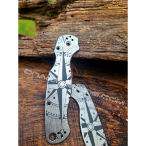 Spyderco PM2 - Compass Rose with Topo - Fiber Laser Deep Engraved - Titanium Knife Scales - EDC Gear - Knife & Hardware Optional