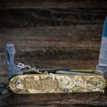 Victorinox Cadet - Customizable - NEW Relief Engraving Style - Brass Copper or Titanium Scales - Deep Laser Engraved Leaf Scroll - NIB - EDC