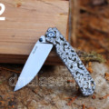 Ruike P801 - Leaf Scroll with black background - Fiber Laser Deep Engraved - EDC Knife - NIB