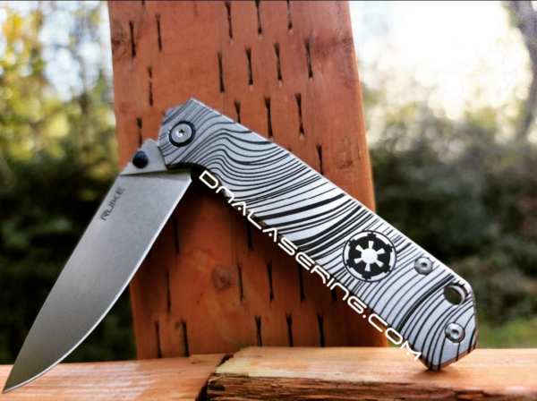 Ruike P801 - Beskar Ingot - Mandalorian - Fiber Laser Deep Engraved - EDC Knife - NIB