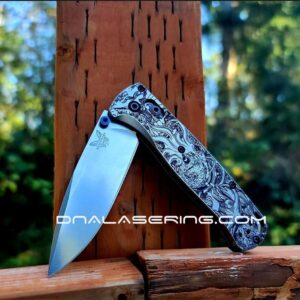 Benchmade Bugout - Kraken VS Pirate Ship - Engraved Titanium Scales - EDC Gear - NIB