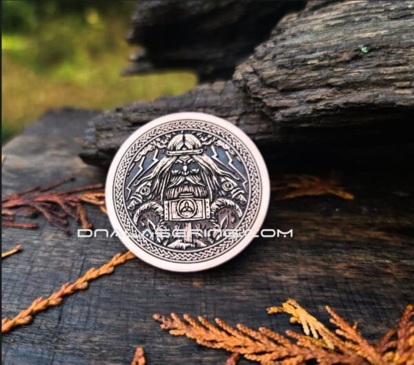 Viking - Odin - Norse God - Deep Laser Engraved Copper Coin - Polished and Aged Finish