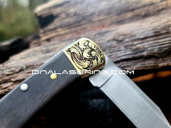 Buck 110 - Leaf Scroll - NEW Relief Engraving - Fiber Laser Deep Engraved - EDC Knife - NIB