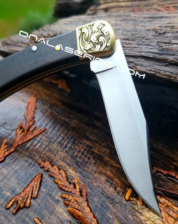 Buck 110 - Leaf Scroll - NEW Relief Engraving - Fiber Laser Deep Engraved - EDC Knife - NIB