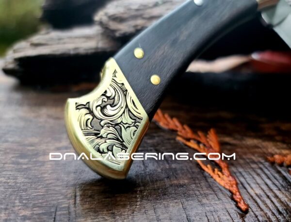 Buck 110 - Leaf Scroll - NEW Relief Engraving - Fiber Laser Deep Engraved - EDC Knife - NIB