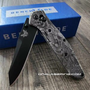 MINI Benchmade Griptilian - Misfits - Laser Engraved Black Aluminum Loop Scales - With Hardware - EDC Gear