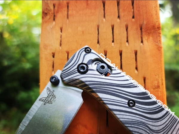 Benchmade Bugout - Beskar Ingot - Mandalorian - Deep Laser Engraved Titanium Scales - EDC Gear *Scales Only*