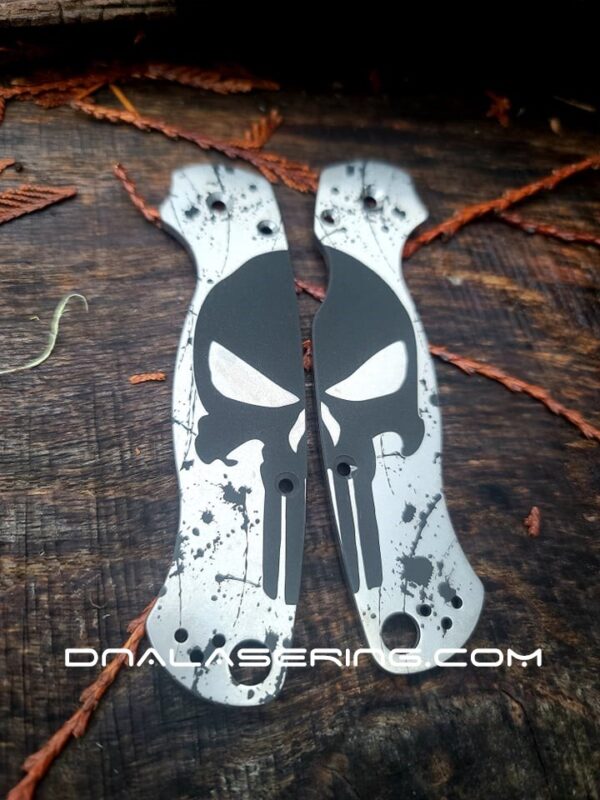 Spyderco PM2 - Punisher - Fiber Laser Deep Engraved - Titanium Knife Scales - EDC Gear - Knife & Hardware Optional