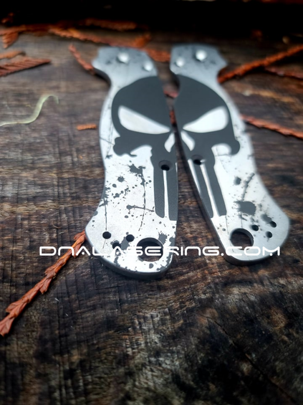 Spyderco PM2 - Punisher - Fiber Laser Deep Engraved - Titanium Knife Scales - EDC Gear - Knife & Hardware Optional