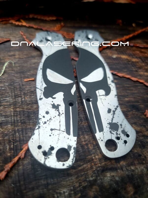 Spyderco PM2 - Punisher - Fiber Laser Deep Engraved - Titanium Knife Scales - EDC Gear - Knife & Hardware Optional