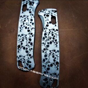 Benchmade Bugout - SKULLS - Deep Laser Engraved Titanium Scales - EDC Gear *Scales Only*