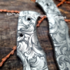 Spyderco Endura - Detailed Leaf Scroll - Deep Laser Engraved Titanium Scales - EDC Gear *Scales Only*