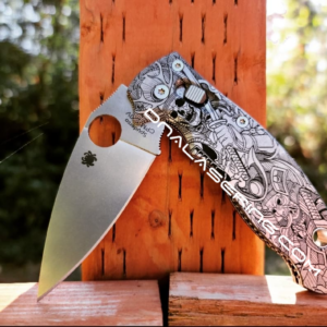 Spyderco Manix 2 - Japanese Warrior - Samurai Skulls - Deep Laser Engraved Titanium Scales - EDC Gear *Scales Only*