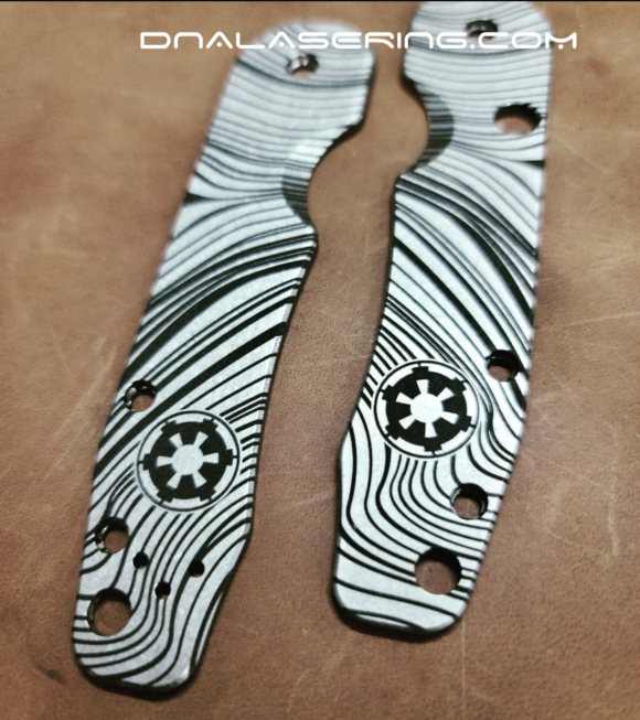 Spyderco Smock - Beskar Ingot - Mandalorian - Fiber Laser Engraved - Titanium Scales - EDC Gear *Scales Only* - Image 2