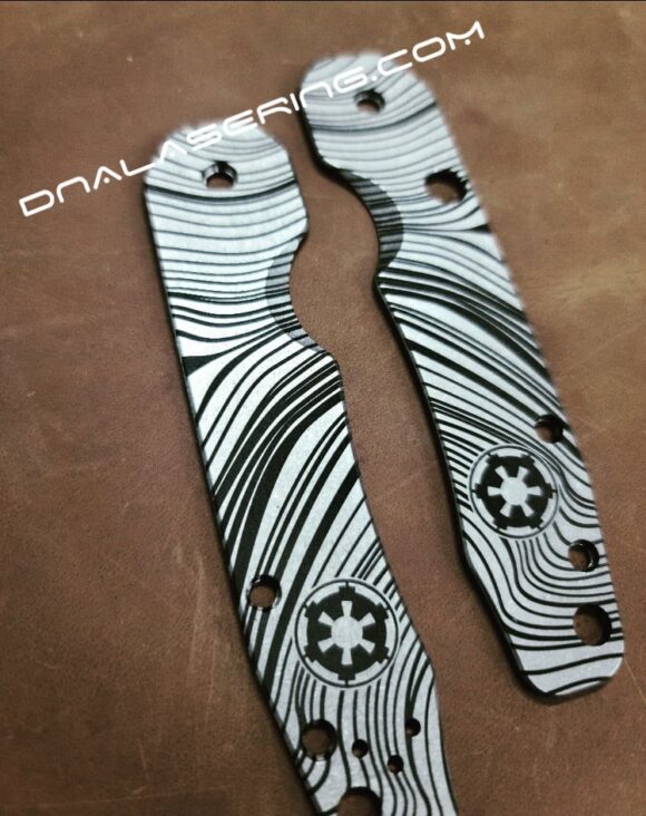 Spyderco Smock - Beskar Ingot - Mandalorian - Fiber Laser Engraved - Titanium Scales - EDC Gear *Scales Only* - Image 3