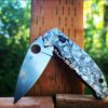 Spyderco Manix 2 - Detailed Leaf Scroll - Deep Laser Engraved Titanium Scales - EDC Gear *Scales Only*