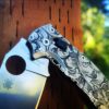 Spyderco Manix 2 - Detailed Leaf Scroll - Deep Laser Engraved Titanium Scales - EDC Gear *Scales Only*
