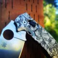 Spyderco Manix 2 - Detailed Leaf Scroll - Deep Laser Engraved Titanium Scales - EDC Gear *Scales Only* - Image 2