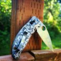 Spyderco Manix 2 - Detailed Leaf Scroll - Deep Laser Engraved Titanium Scales - EDC Gear *Scales Only* - Image 3